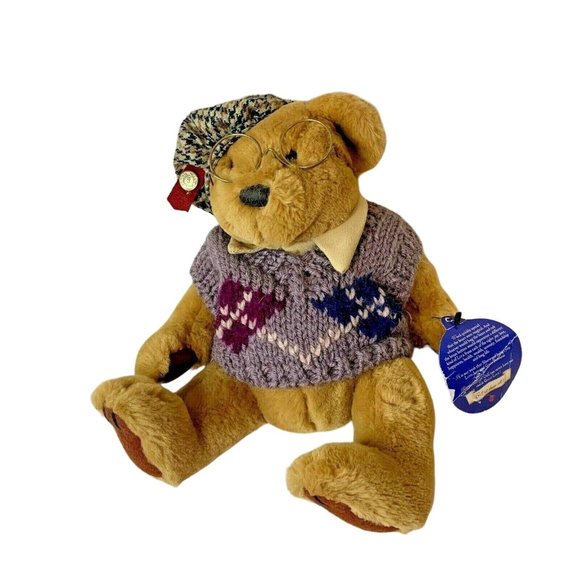 The Brass Button Bear Collectors 1996 9982301 11" tall Plush Stuffed Sweater - Picture 1 of 6